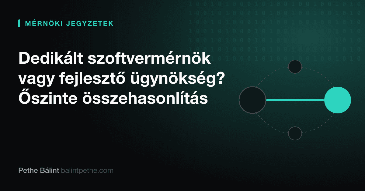 Dedikált szoftvermérnök vagy fejlesztő ügynökség? Őszinte összehasonlítás