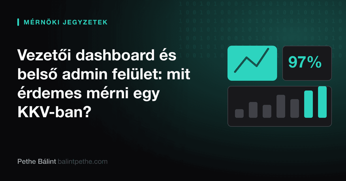 Vezetői dashboard és belső admin felület: mit érdemes mérni egy KKV-ban?